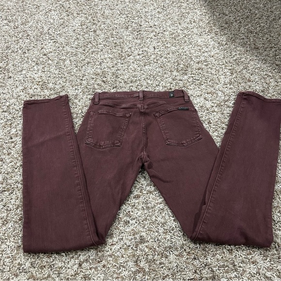 7 For All Mankind Women’s Paxton Skinny Jeans Burgundy Size 28 - Picture 5 of 6